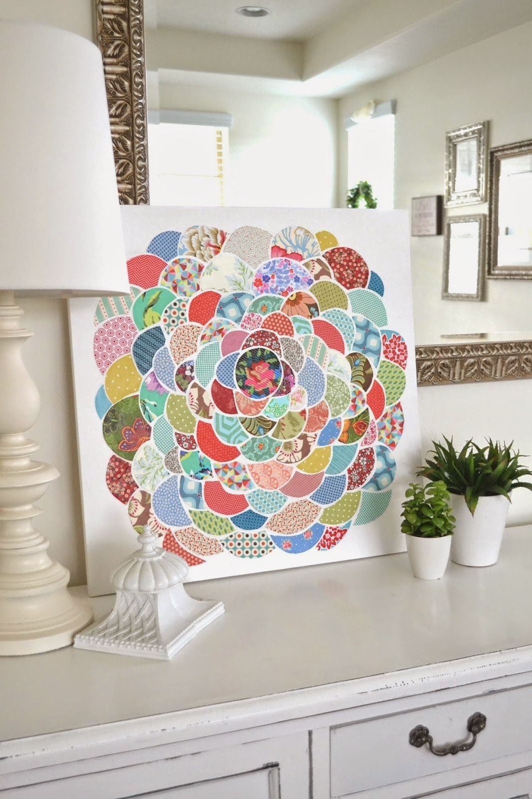 Well Known Fabric Circle Wall Art With Regard To Tea Rose Home: Anthro Inspired ~ Canvas Flower Wall Art (View 6 of 15)