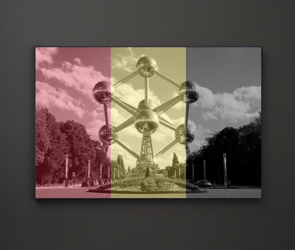 Well Known Leadgate Canvas Wall Art In Atomium Belgium Flag A4 Framed/box Canvas A4 A3 A2 A1 Gift Ideas (View 1 of 15)