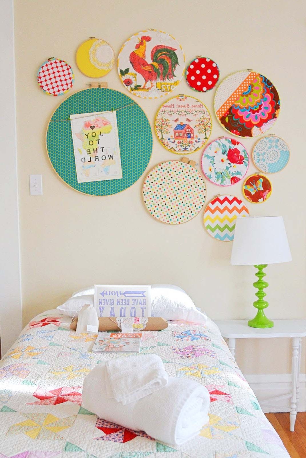 Well Known What's All The Hoopla About? – Project Nursery Within Embroidery Hoop Fabric Wall Art (View 4 of 15)