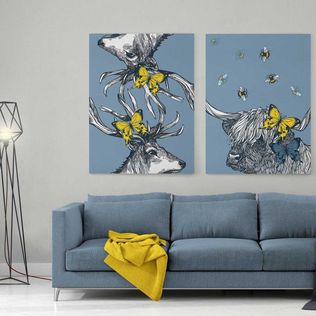 Widely Used Canvas Wall Art Pairs With Gillian Kyle Scottish Wall Art And Canvas Prints Mr Stag And Lola (View 8 of 15)