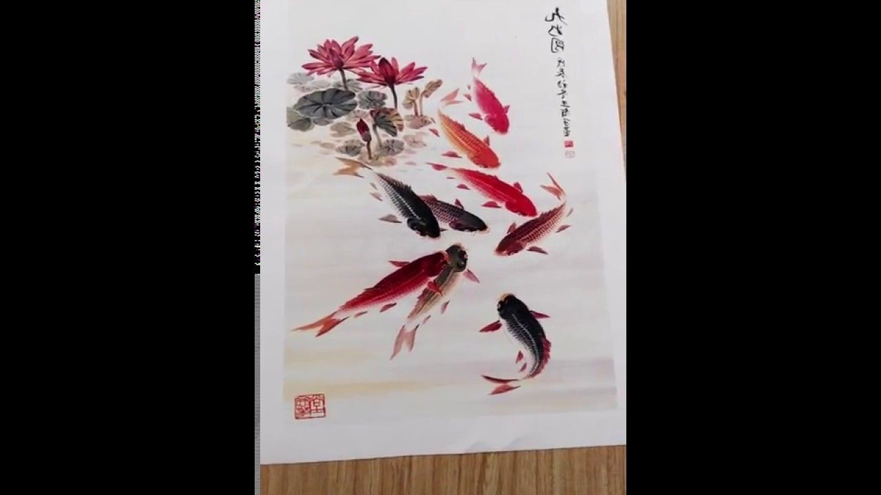 Widely Used Canvas Wall Art, Traditional Chinese Calligraphy Painting Koi Fish Inside Koi Canvas Wall Art (View 11 of 15)