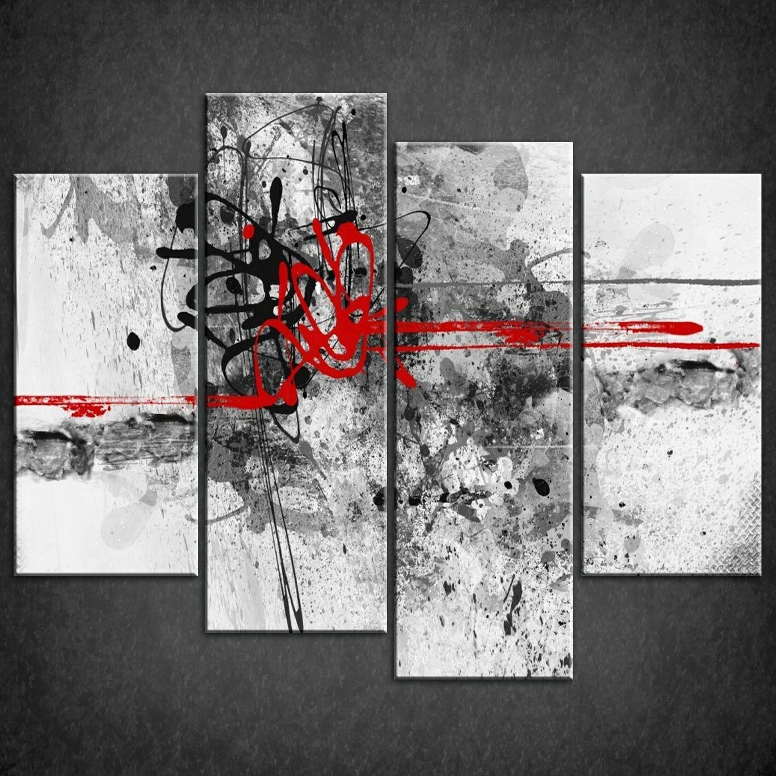 Widely Used Decor: Abstract Red Lines Split Canvas Wall Art Pictures Prints In Canvas Wall Art In Red (View 12 of 15)