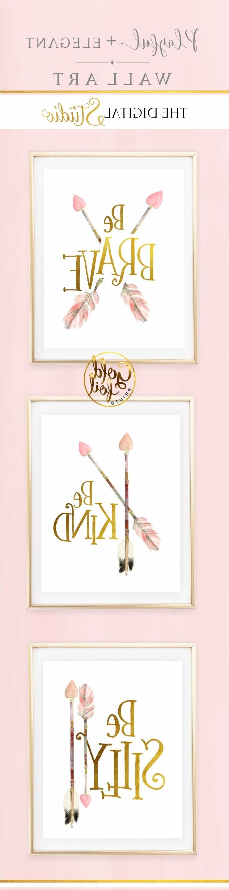 Woodland Nursery Decor, Baby Girl Nursery, Pink And Gold Nursery Throughout 2018 Nursery Wall Accents (View 15 of 15)