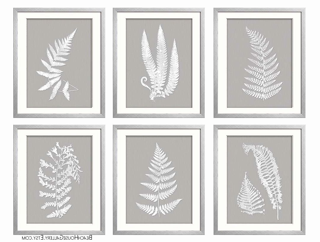 2017 Grey And White Wall Art Within Ferns Garden Botanical Prints Best Of Gray White Wall Art Fern (View 6 of 20)