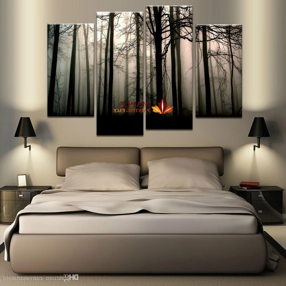 2018 4 Panel Large Canvas Art Modern Abstract Hd Canvas Print Home In Well Known Large Wall Art (View 3 of 15)