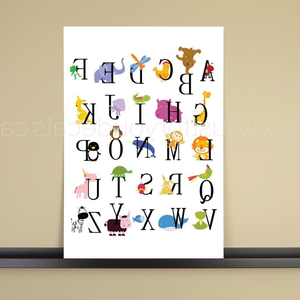 Alphabet Poster – Nursery Wall Art – Playroom Poster – Alphabet Wall With Newest Alphabet Wall Art (View 9 of 20)