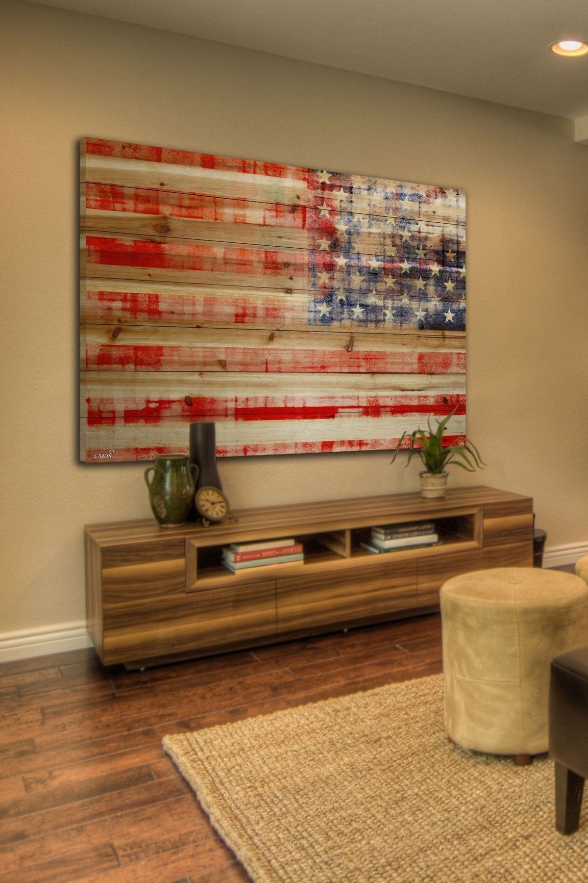 American Flag Brown Distressed Wood Wall Artmarmont Hill Inc (View 4 of 15)