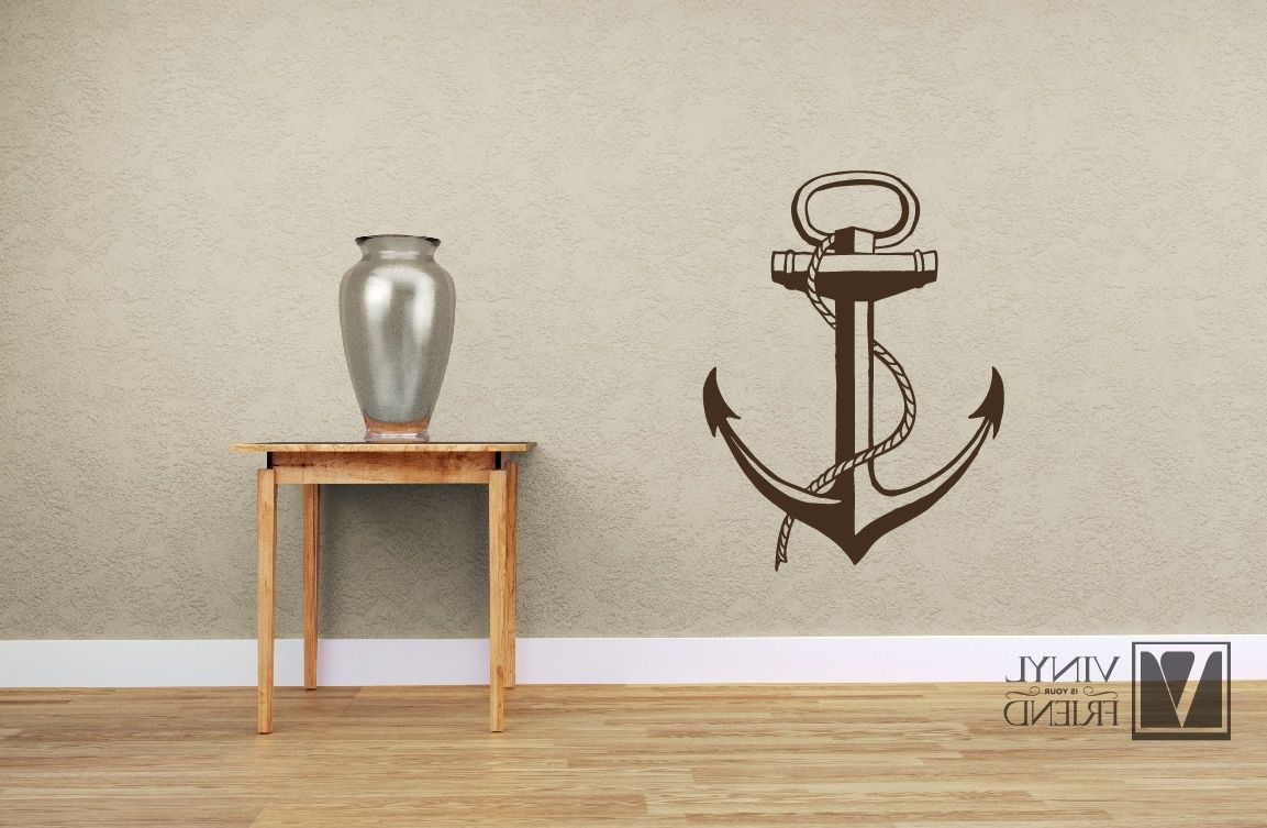 Anchor Wall Art With Regard To Recent Boat Anchor Nautical Vinyl Wall Decor Art For A Sea Man Navy Ship Or (View 6 of 20)