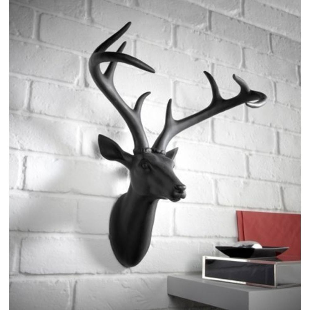Arthouse Deer Stag Head Decorative Mounted Resin Wall Art Black Intended For Most Recently Released Black Wall Art (View 19 of 20)
