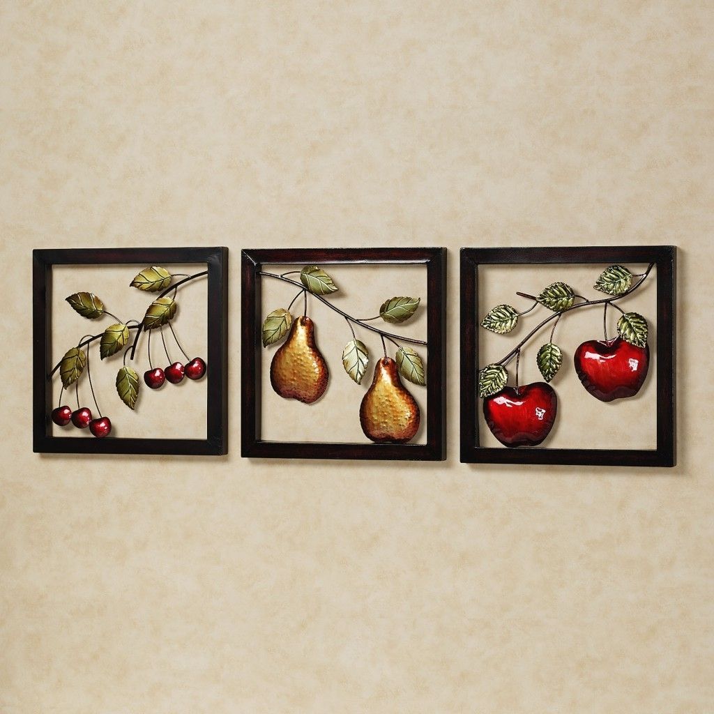 Beautiful Fruits Metal Wall Art Decor Kitchen With Black Frame Ideas Within Best And Newest Popular Wall Art (View 16 of 20)