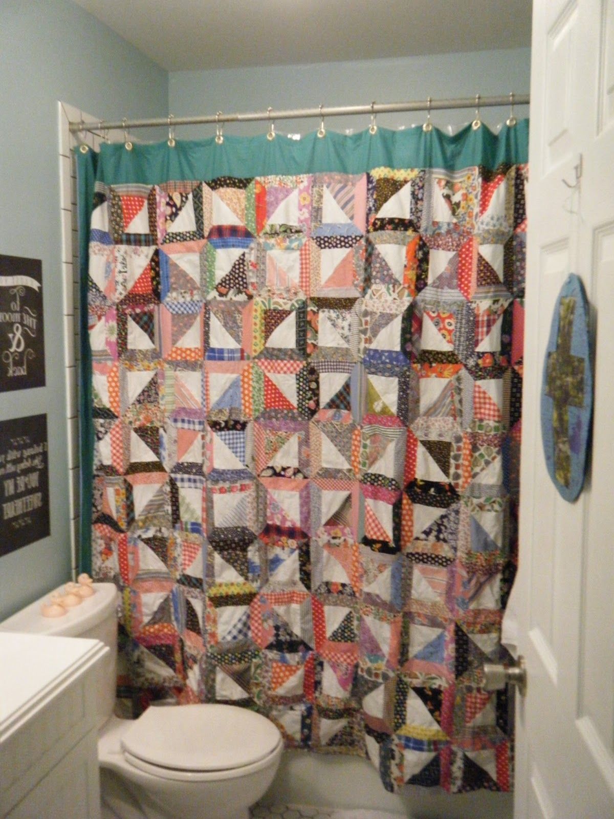 Best And Newest Shower Curtain Wall Art Intended For Makin' Projiks: Quilt Top Shower Curtain Obsessed (View 20 of 20)