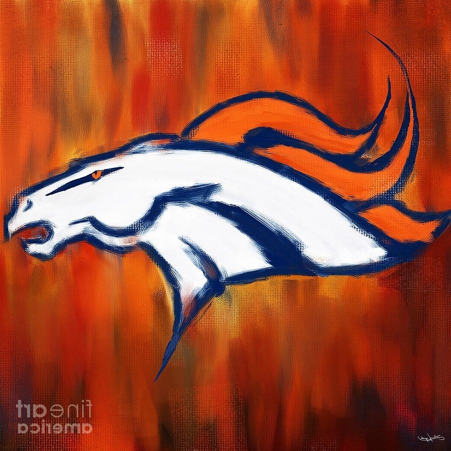 Broncos Wall Art Intended For Trendy Denver Broncos Paintinglourry Legarde (Photo 1 of 20)