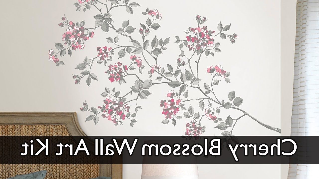 Cherry Blossom Wall Art Decal Kit – Youtube Throughout Latest Cherry Blossom Wall Art (View 1 of 20)