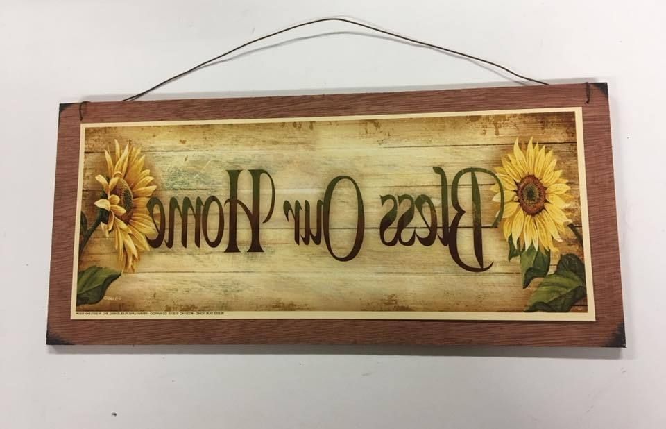 Country Wall Art Pertaining To Famous Sunflowers Bless Our Home Country Kitchen Wooden Wall Art Sign Wood (View 8 of 20)