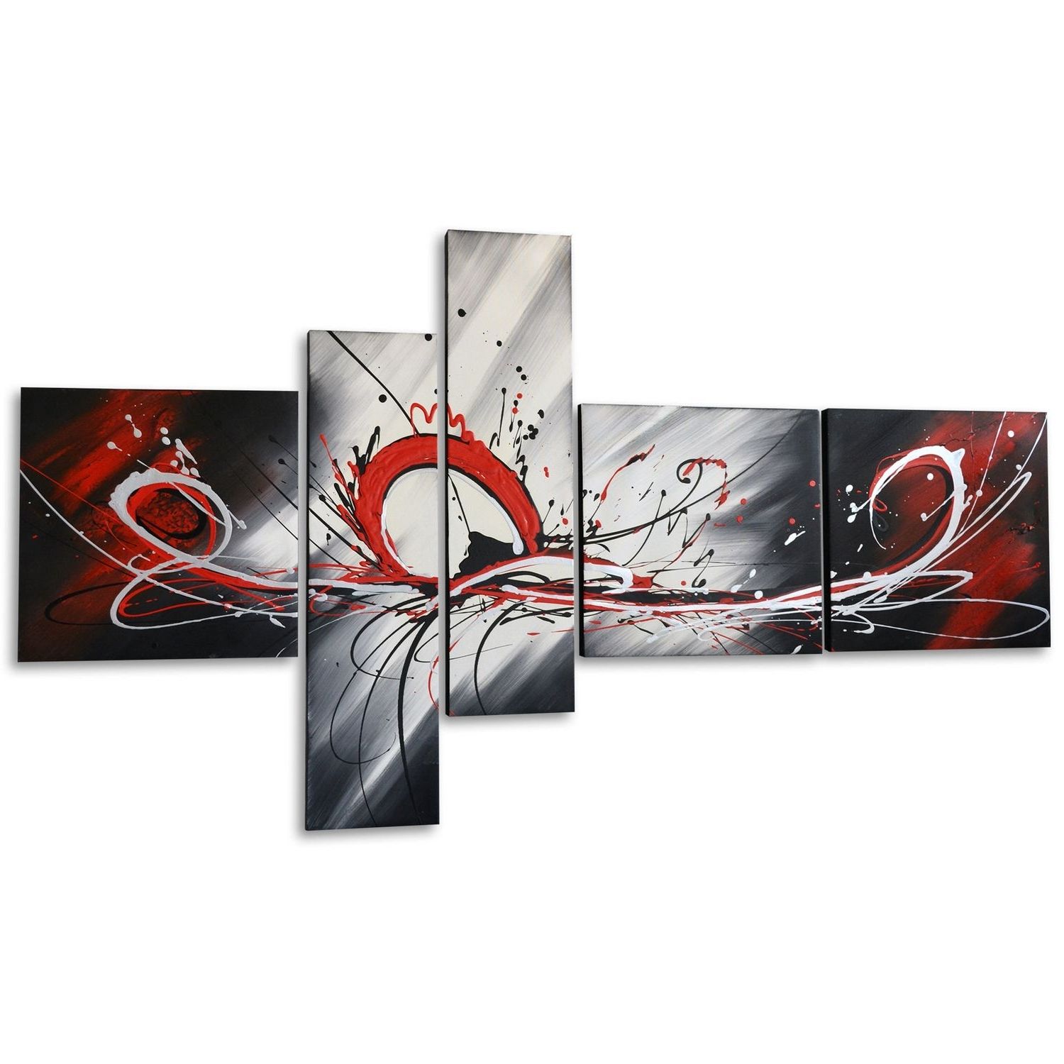Design Art – Red Splash  Hand Painted Textured Oil Painting On Throughout 2018 Walmart Wall Art (View 8 of 20)