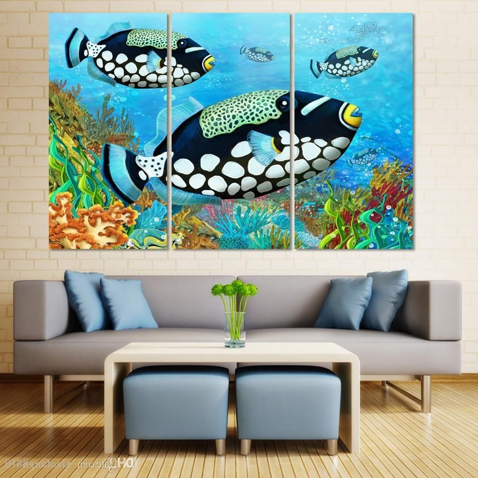 Discount Wall Art With Newest Discount Wall Art Hd Ocean Colorful Fish Modern Picture Print On (View 15 of 20)