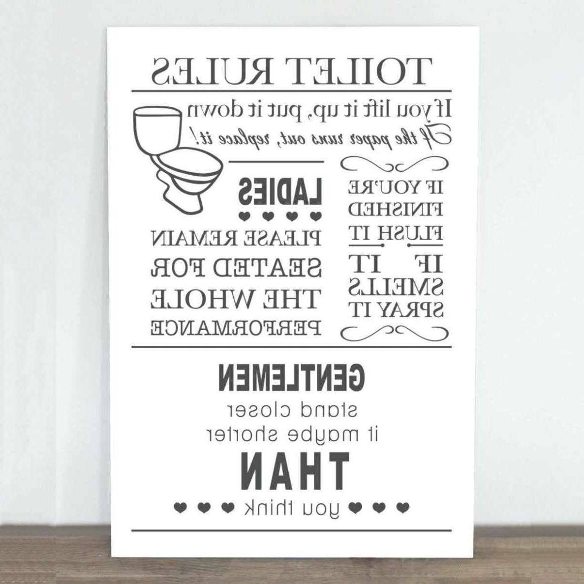 Famous Bathroom Rules Wall Art Throughout Bathroom Rules Wall Art – Prix Dalle Beton (View 1 of 20)
