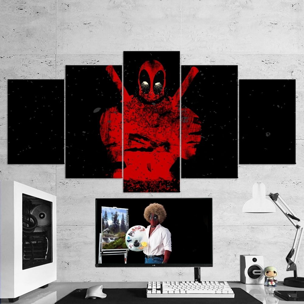 Famous Deadpool 02 – 5 Piece Canvas Wall Art Gaming Canvas – Game Wall Art With Regard To Five Piece Canvas Wall Art (View 12 of 20)