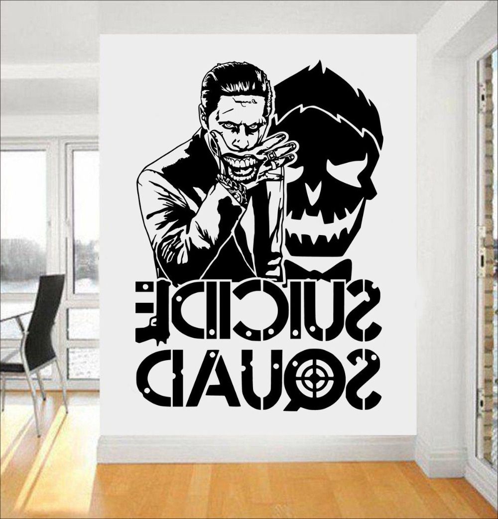 Famous Joker Wall Art Regarding Joker Samobójstwo Squad Wall Art Naklejka Projektowanie Mody (View 14 of 20)