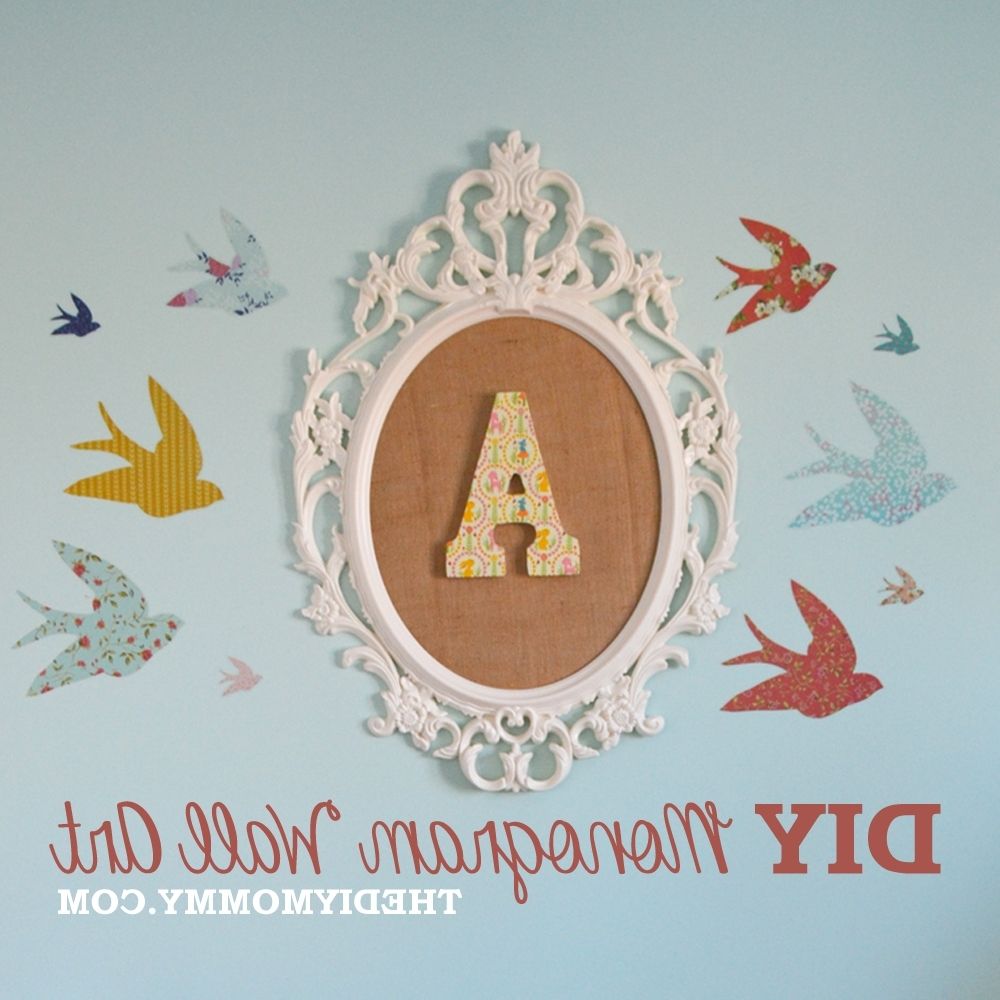 Famous Monogram Wall Art For How To Make Diy Monogram Art For A Nursery From An Ikea Frame And (View 3 of 20)