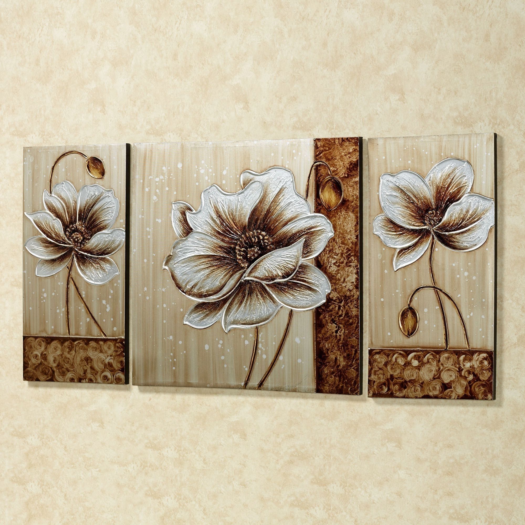 Fashionable Canvas Wall Art Sets Pertaining To Subtle Elegance Floral Canvas Wall Art Set (View 4 of 15)