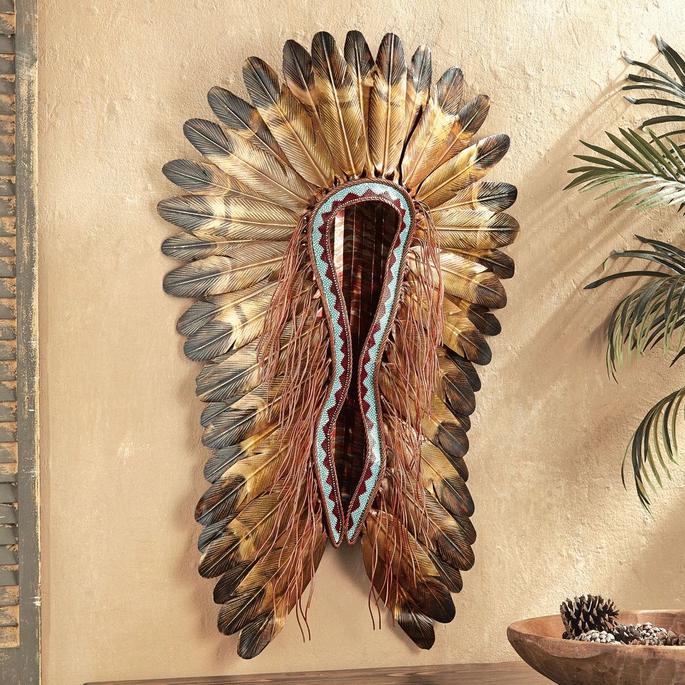 Fashionable Turquoise & Red Headdress Wall Hanging In Western Wall Art (View 8 of 20)