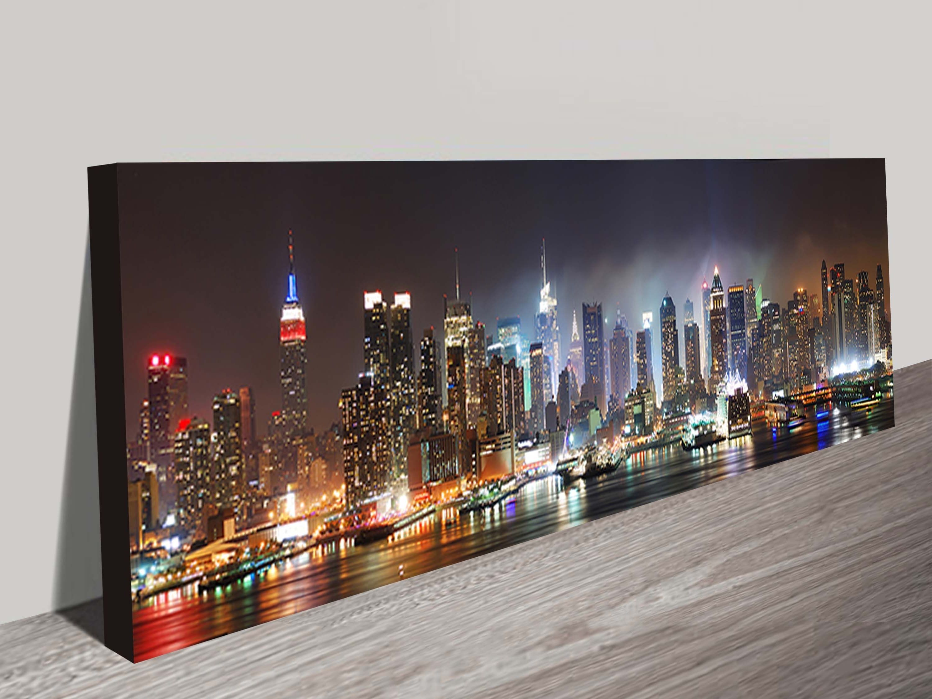 Favorite New York Canvas Wall Art Regarding New York Skyline Panorama Photo Canvas Wall Art Print Usa (View 1 of 15)