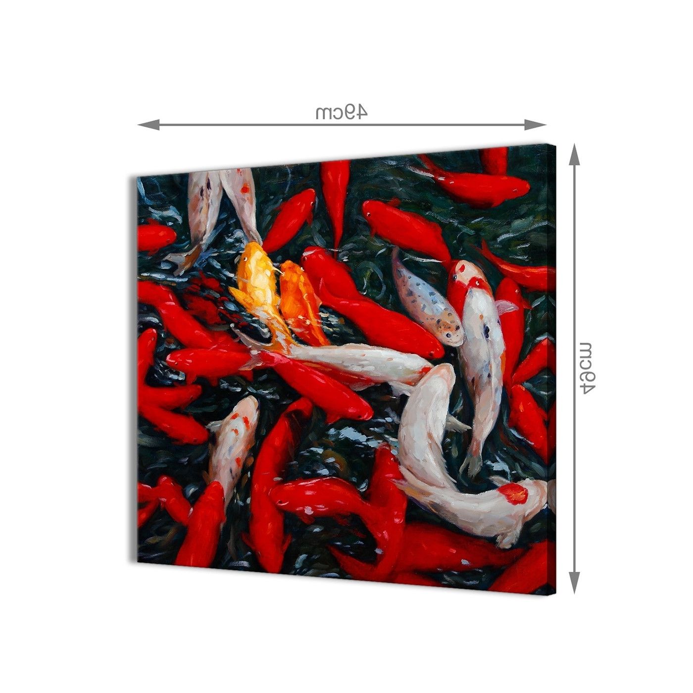 Fish Painting Wall Art With Trendy Canvas Pictures Koi Carp Fish Painting – 1s439s Red Orange – 49cm (View 17 of 20)