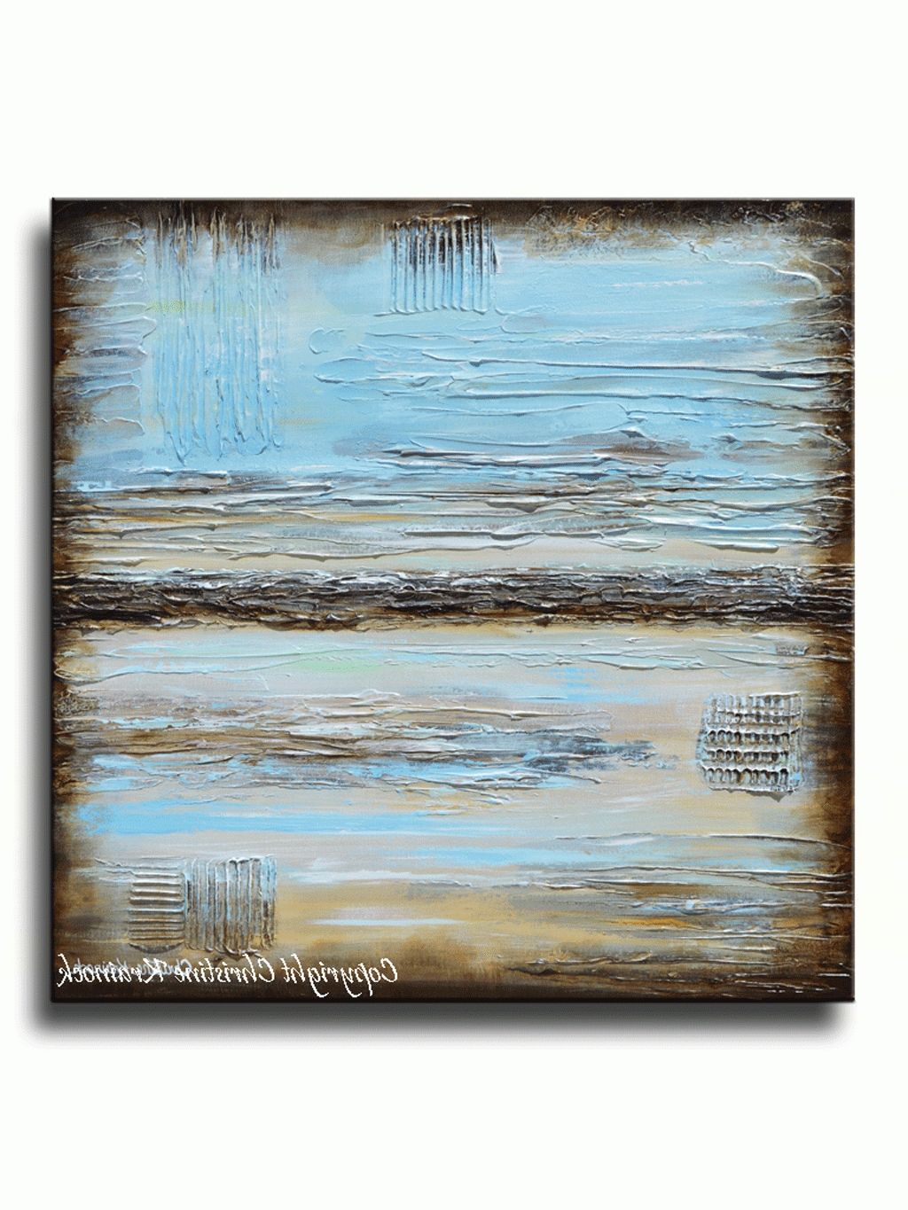 Giclee Print Blue Abstract Painting Blue Brown Modern Urban Canvas Throughout Best And Newest Large Coastal Wall Art (View 12 of 20)