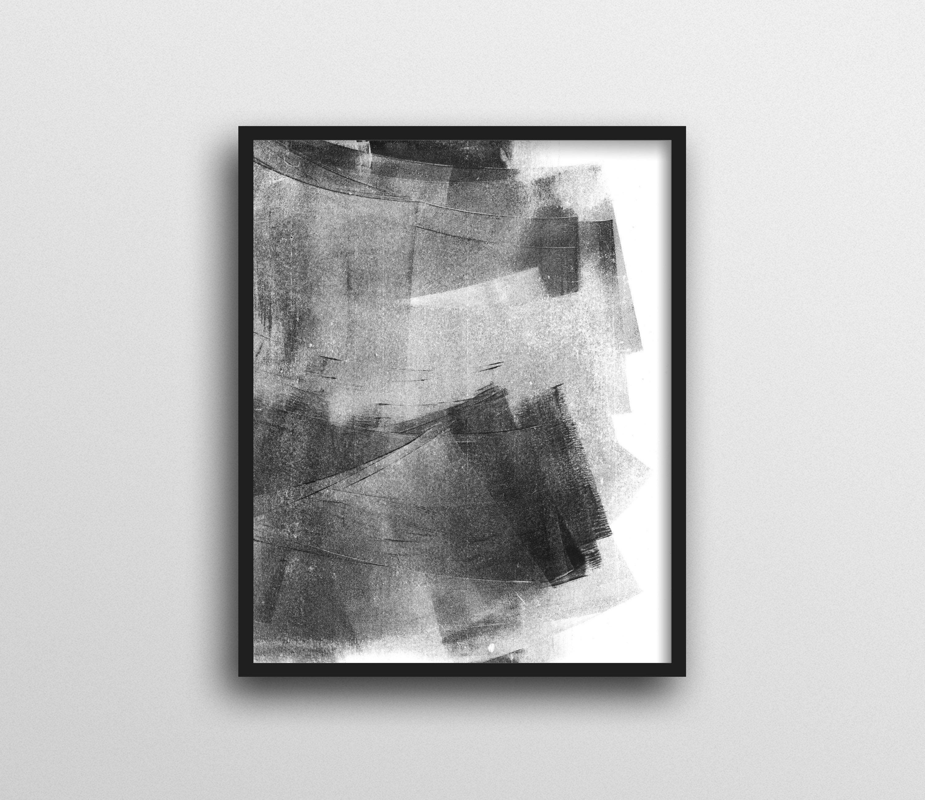 Grey And White Wall Art Throughout Well Known Abstract Art, Black And White Wall Art, Minimalist Painting, Black (View 18 of 20)