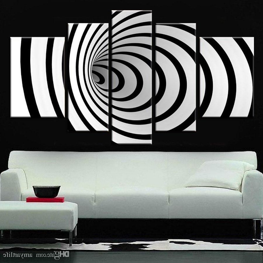 Hand Painted Ideas Modern Canvas Art Picture Future Wall Art 3d In Current Black And White Large Canvas Wall Art (Photo 20 of 20)