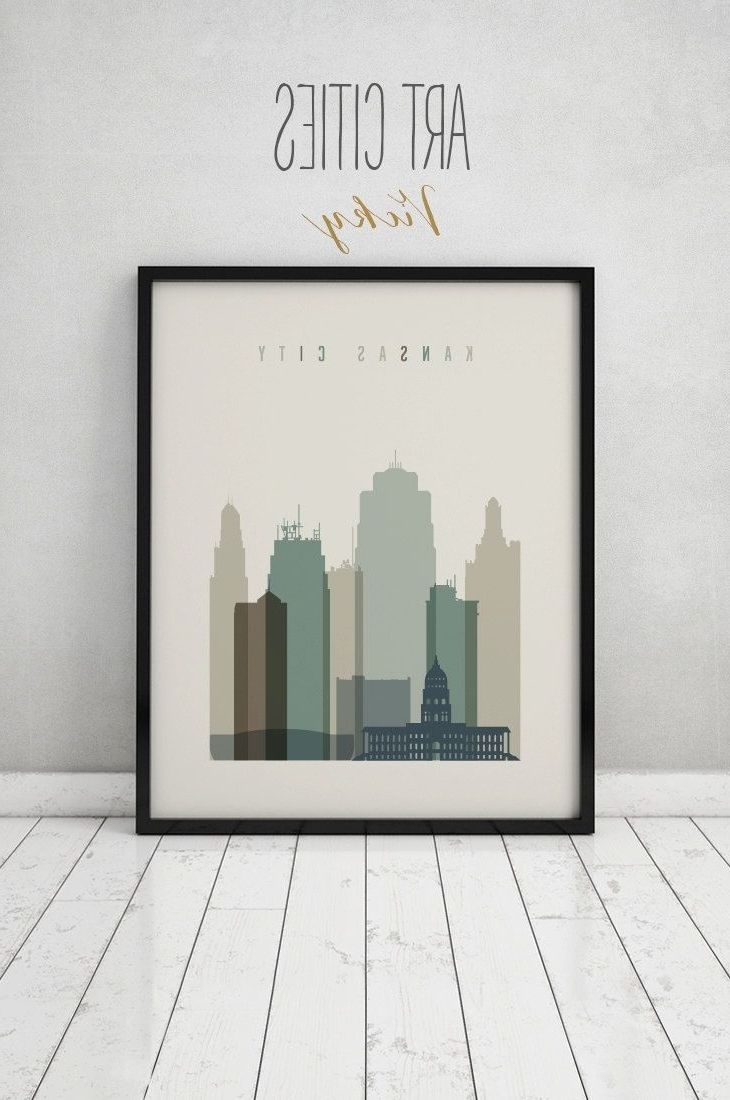 Kansas City Wall Art Intended For Favorite Kansas City Print, Wall Art, Kansas City Skyline, Kansas City Poster (View 4 of 20)
