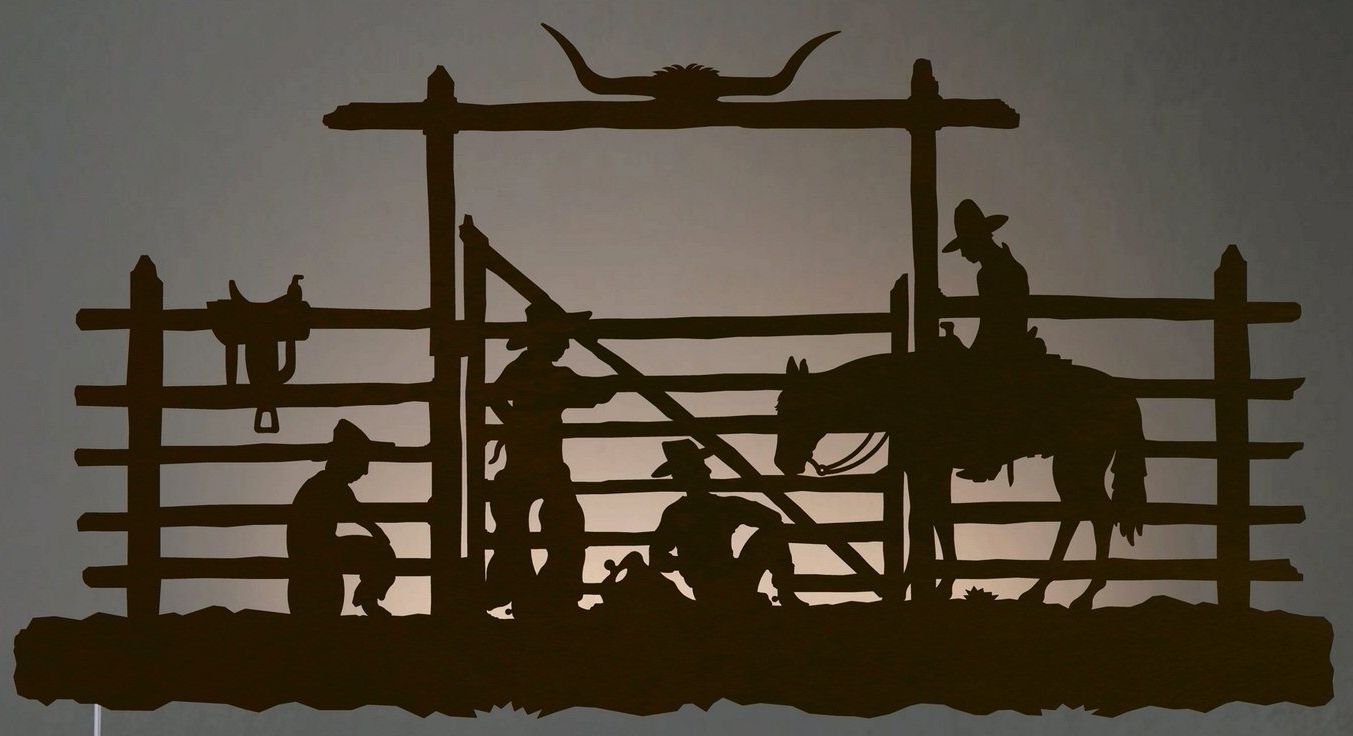Lighted Wall Art With Most Up To Date 42" Cowboys In The Corral Led Back Lit Lighted Metal Wall Art – Wall (View 15 of 20)