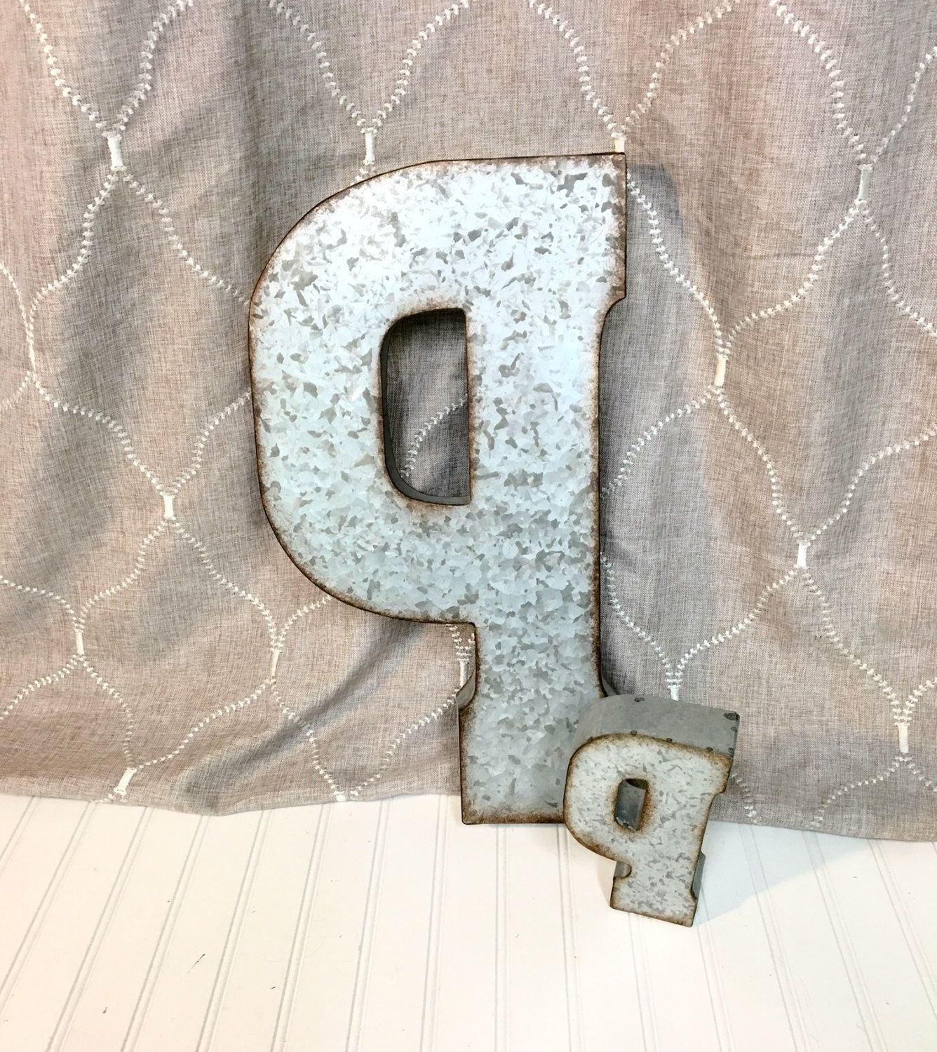 Metal Letter Wall Art Within Famous Galvanized Metal Letter/letter P/galvanized Metal Wall Letter/large (View 11 of 20)