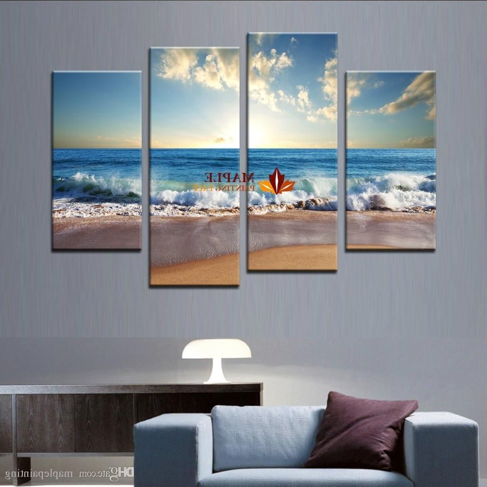 Modern Large Canvas Wall Art Inside Most Recent 2018 Large Canvas Art Wall Hot Beach Seascape Modern Wall Painting (View 1 of 20)