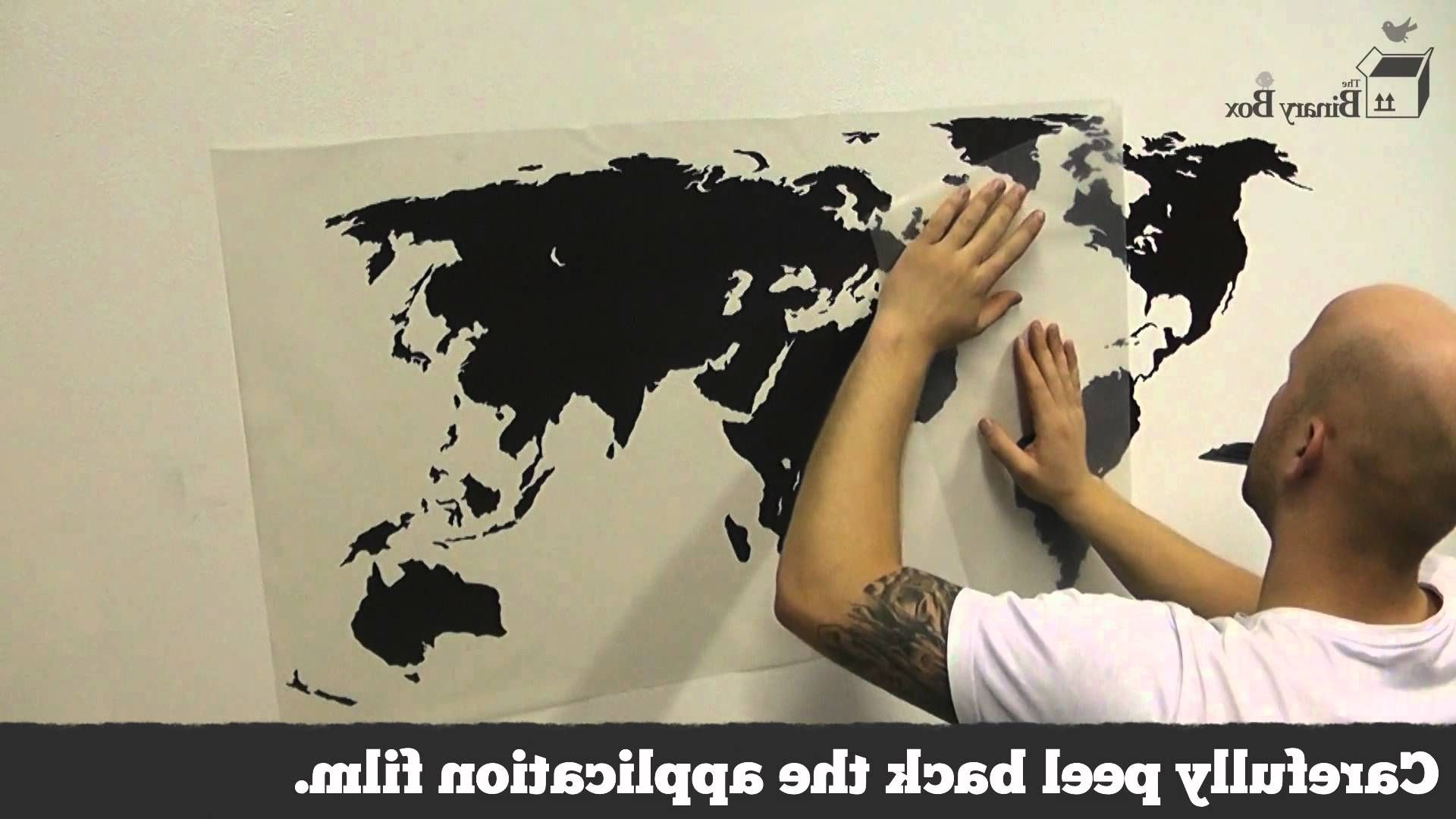 Most Current World Map Wall Sticker Application – The Binary Box – Youtube With Wall Art Stickers World Map (View 11 of 20)