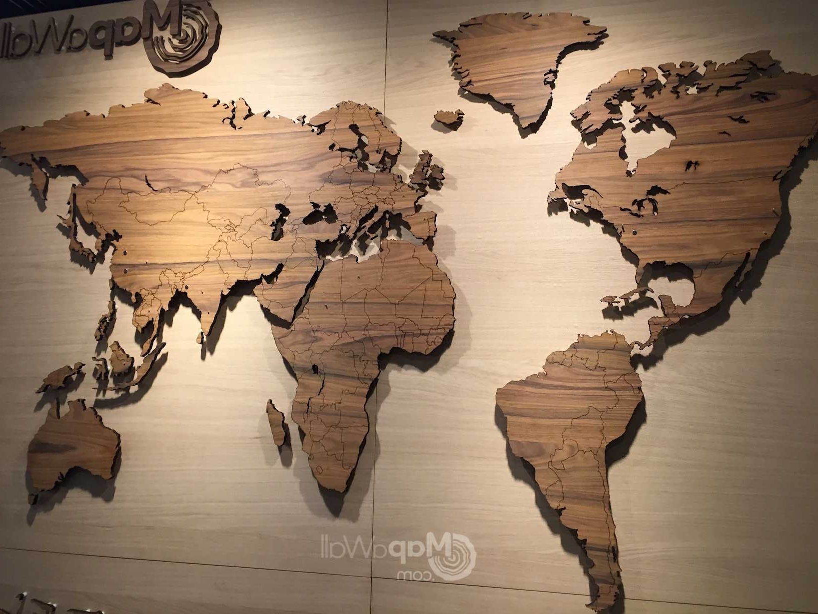 Most Popular Amazing Wooden World Map Wall Art 9 – Link Italia In Wall Art Map Of World (View 20 of 20)
