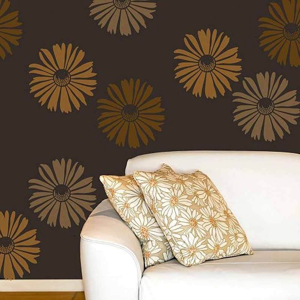 Most Popular Art For Walls For Happy Daisy Wall Art Stencil – Medium – Floral Wall Stencils For (View 20 of 20)