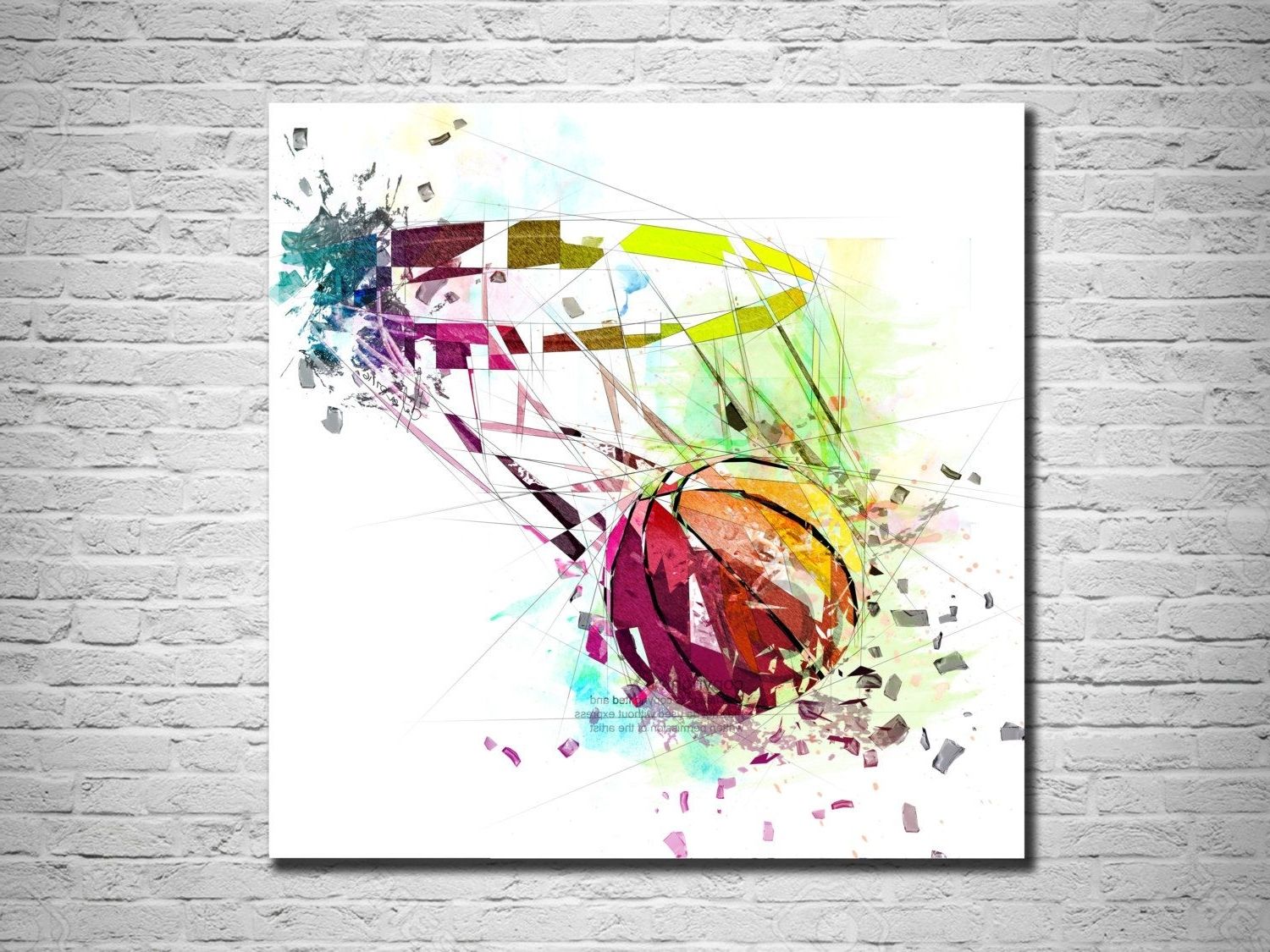 Most Popular Canvas Print Basketball Art, Sports Wall Art, Basketball Poster With Regard To Sports Wall Art (View 2 of 20)