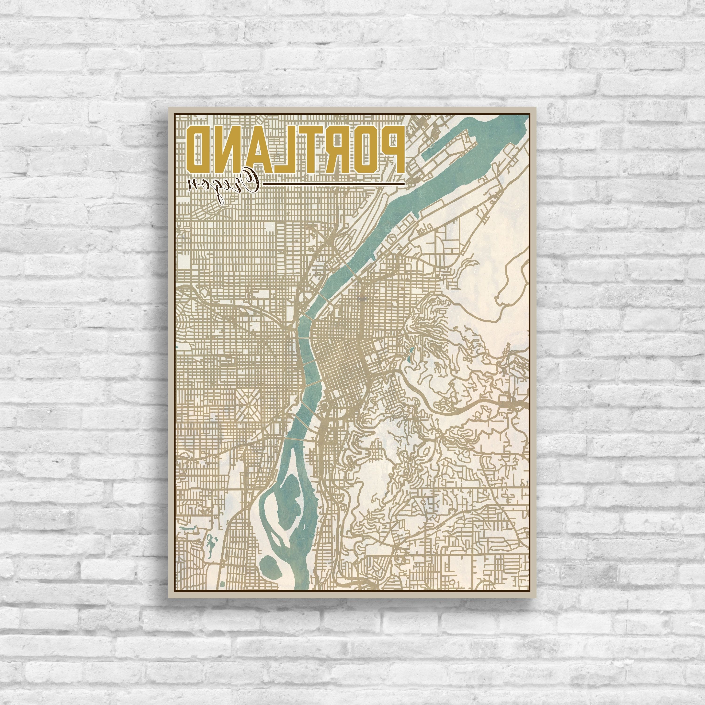 Most Recent Portland Map Wall Art With Portland, Oregon, Portland City Map, Map Of Portland, Map Print (View 15 of 20)