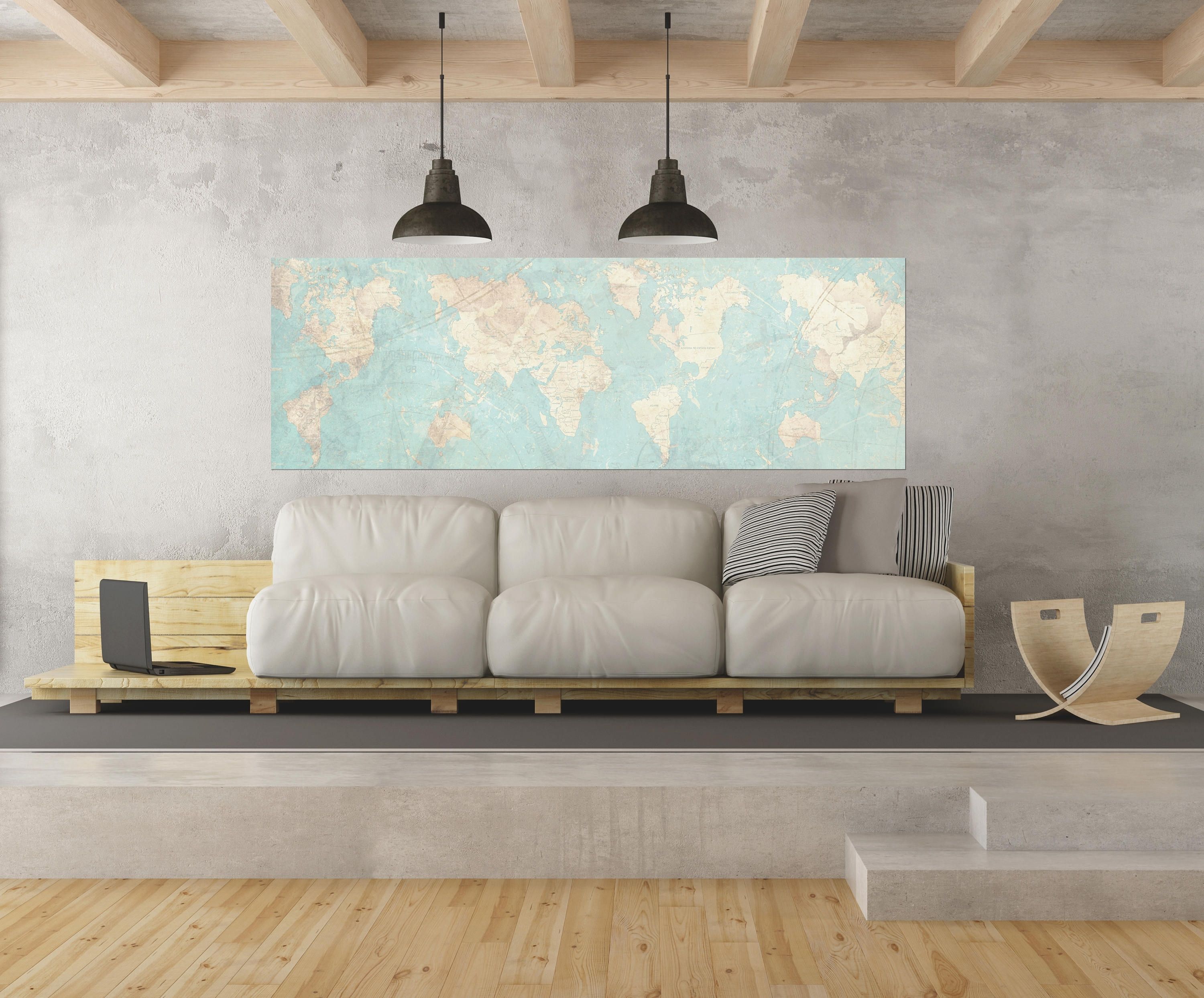 Most Recently Released Horizontal Wall Art Pertaining To World Map Canvas Print Vintage Map World Map Horizontal Extra Large (View 11 of 20)