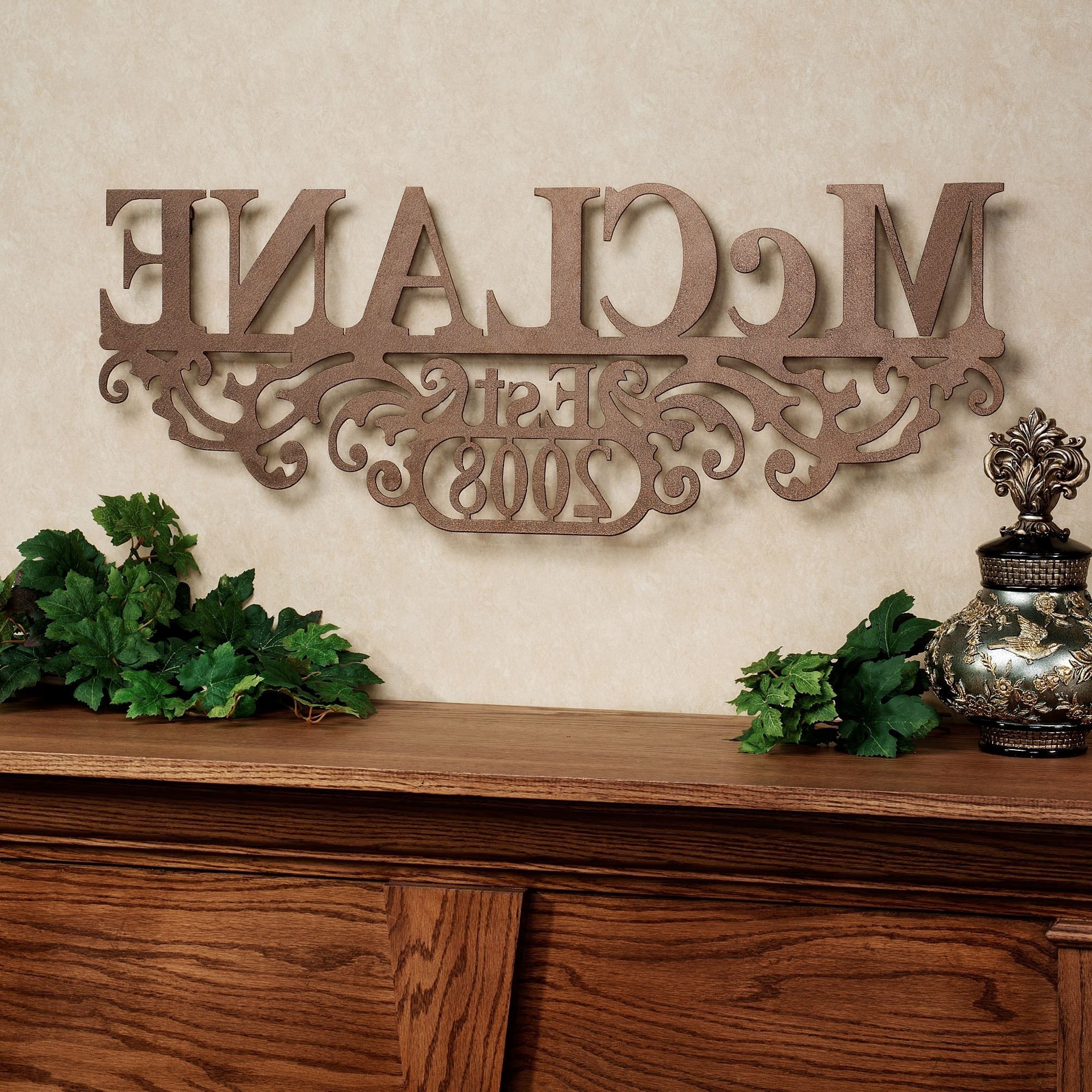 Most Recently Released Kinship Bronze Family Name And Year Personalized Metal Wall Art Sign Throughout Family Name Wall Art (Photo 9 of 20)