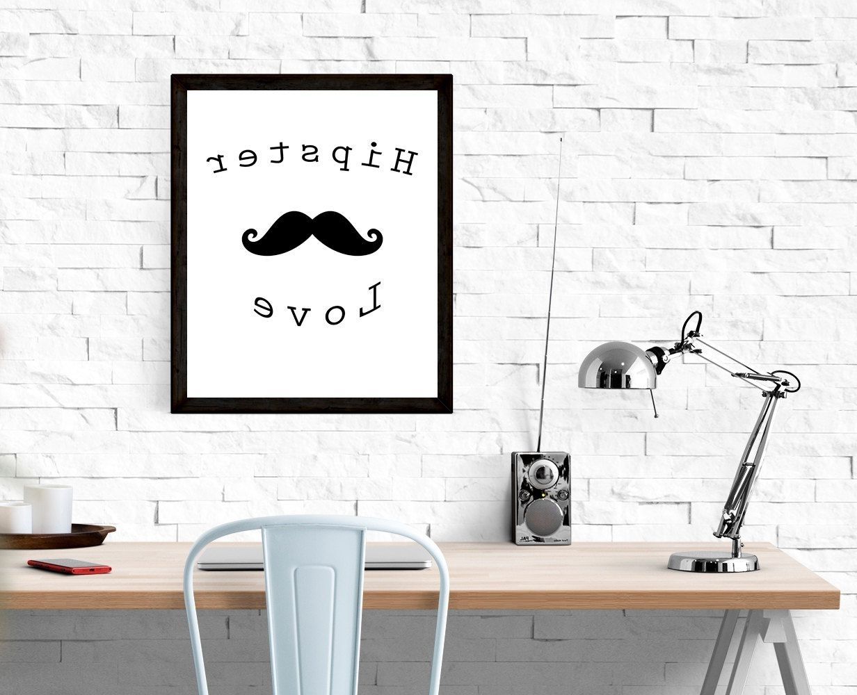 Most Recently Released Word Art For Walls In Hipster Love  Printable, Instant Download, Wall Art, Typography (View 16 of 20)
