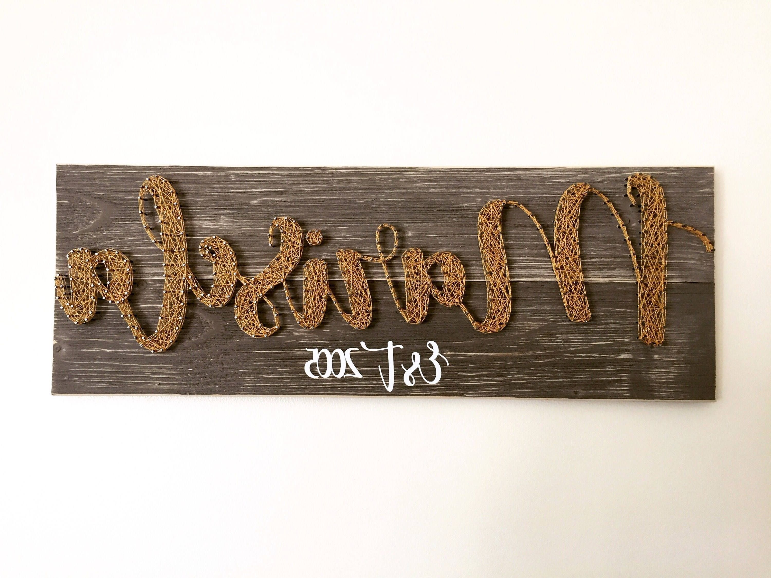 Name Sign – Kids Room Decor – String Art Sign – Teen Room Decor Within Well Known Personalized Wood Wall Art (View 14 of 20)