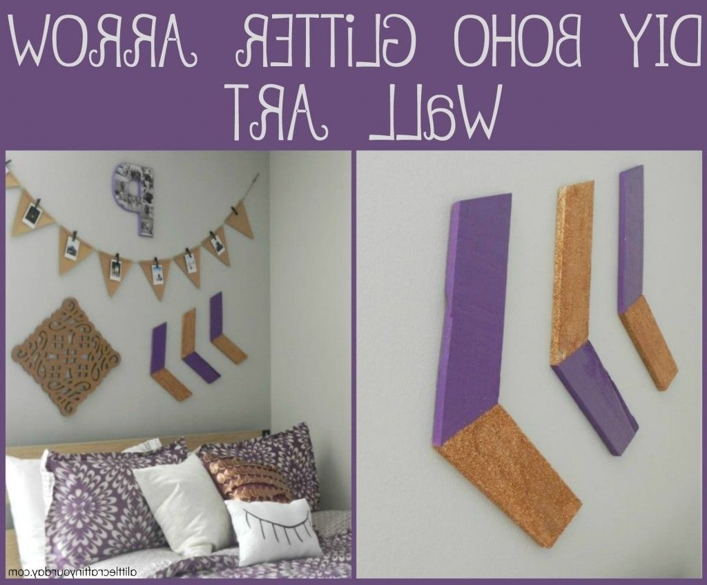 Newest Arrow Wall Art Pertaining To Diy Boho Glitter Arrow Wall Art – A Little Craft In Your Day (View 18 of 20)