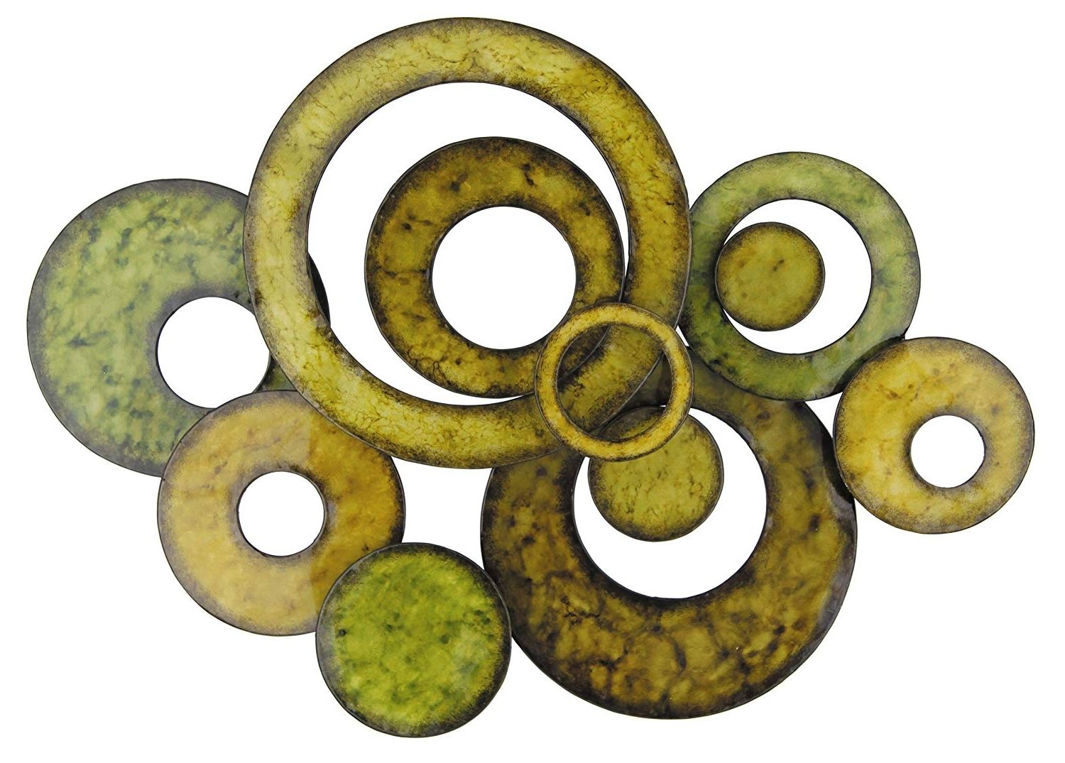 Pacific Home Metal Wall Art Circle Design In Green: Amazon.co (View 8 of 20)