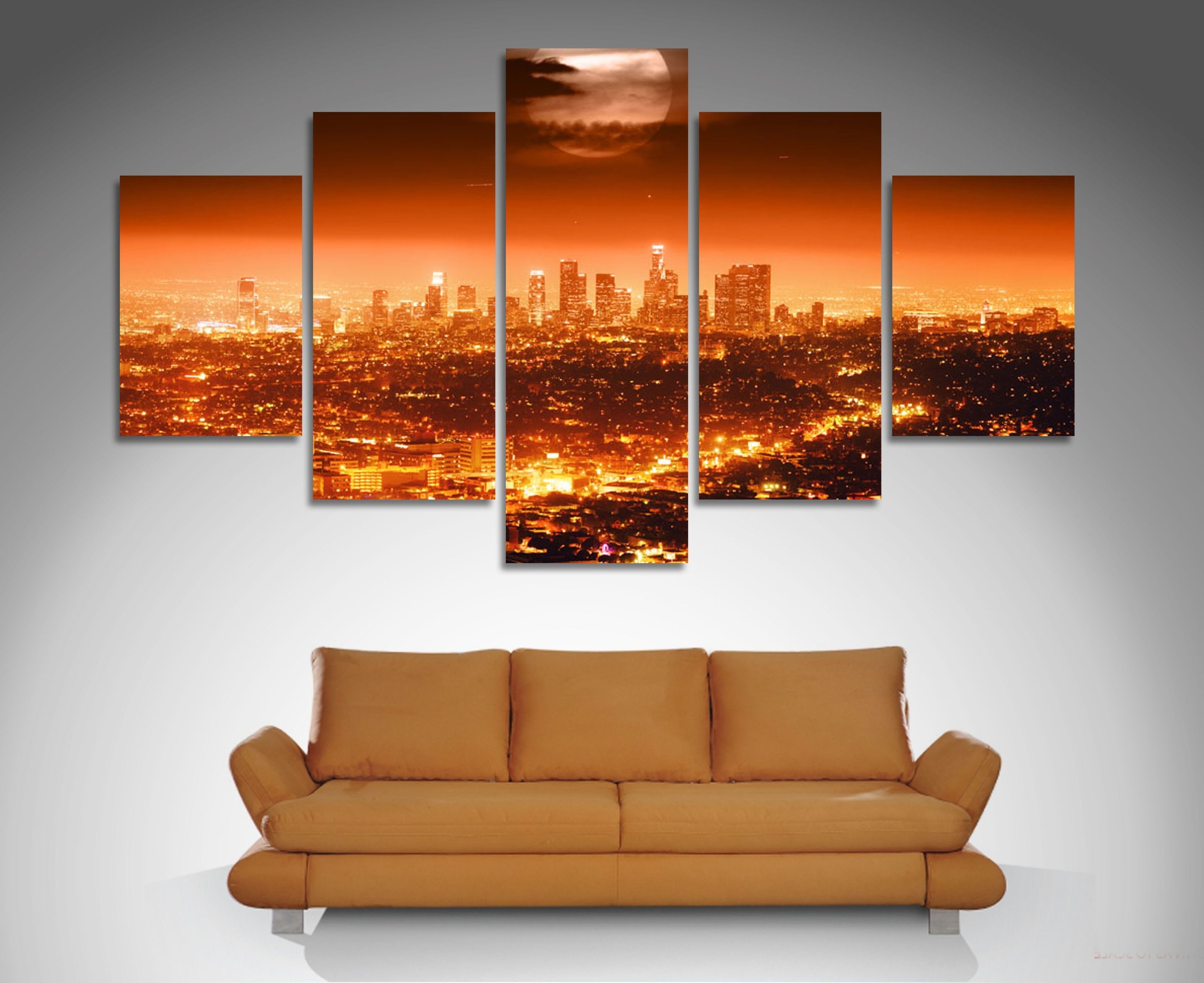 Panel Wall Art For 2017 Los Angeles 5 Panel Wall Art Canvas Print (View 10 of 20)