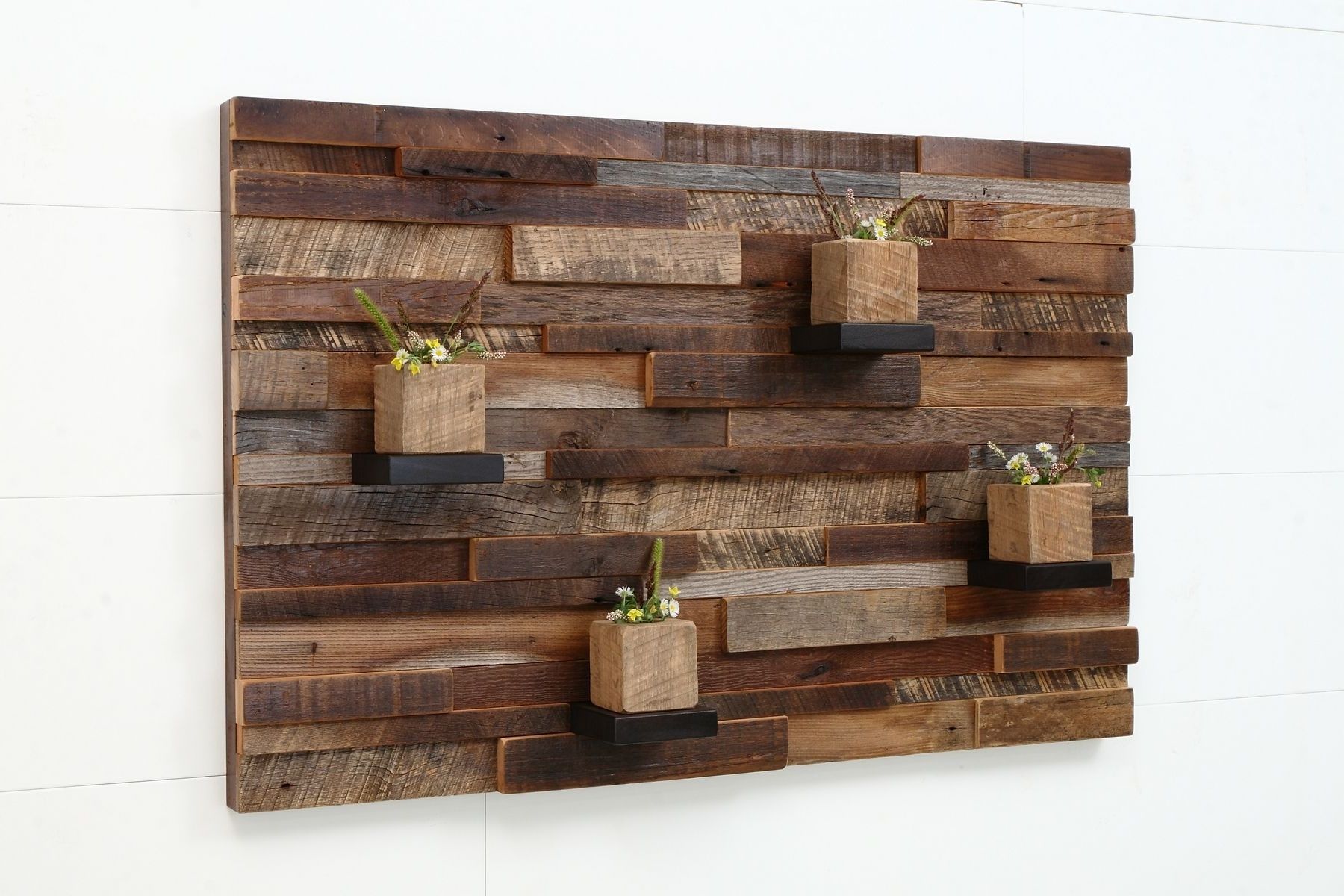 Popular Hand Crafted Reclaimed Wood Wall Art Made Of Old Barnwood (View 1 of 15)