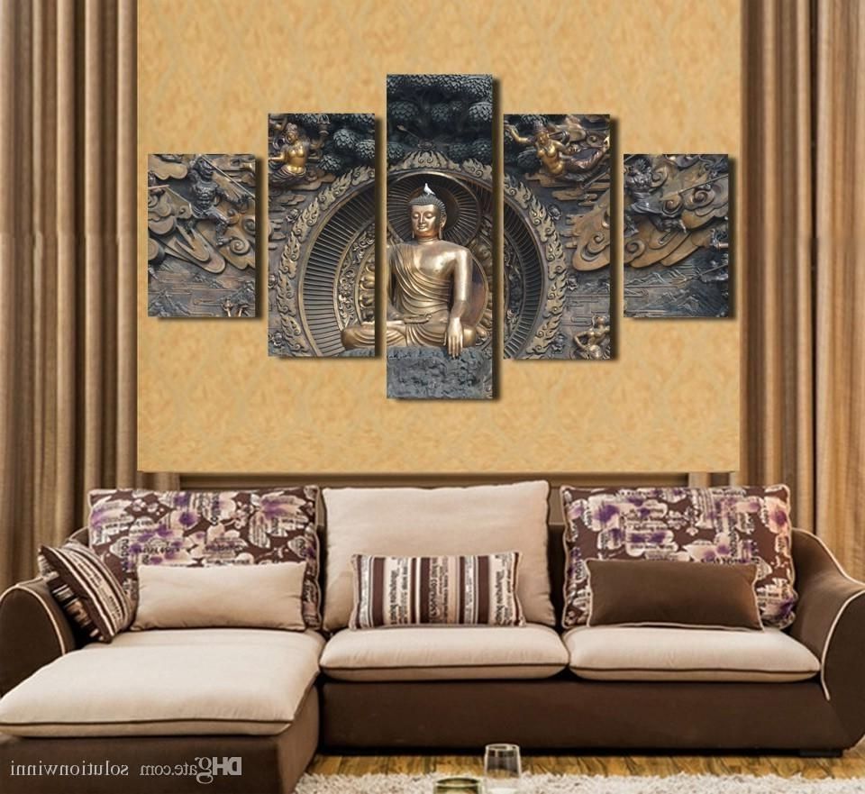 Popular Wall Art With Regard To Trendy Top Buddha Room Decor 2018 Hd Printed Statue Painting Wall Art Print (View 20 of 20)