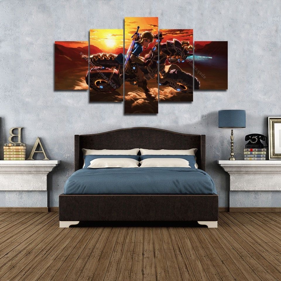 Preferred Nintendo Wall Art Throughout Legend Of Zelda Wall Art Canvas 5 Piece Poster Prints Home Decor (View 16 of 20)